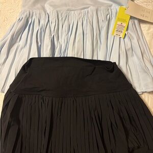 All in Motion Light Blue and Black Pleated Skirt Set